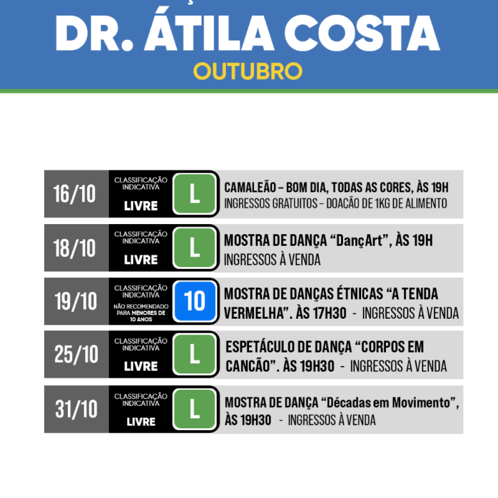 PROGRAMAÇÃO TEATRO OUTUBRO 2025